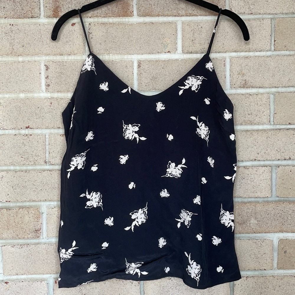 REVOLVE Black Silky Etch Floral Print Cami